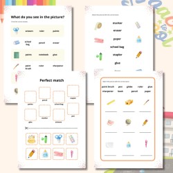 School Supplies Worksheets