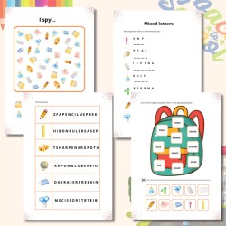School Supplies Worksheets