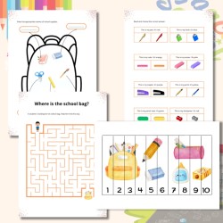 School Supplies Worksheets