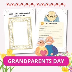 Zestaw Edukacyjny na Grandparents Day – Ćwiczenia Językowe dla Dzieci, Karty Pracy, Kolorowanki