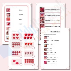Walentynkowe karty pracy (worksheets) – dużo zadań związanych z Dniem św. Walentego