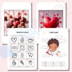 Walentynkowe karty pracy (worksheets) – dużo zadań związanych z Dniem św. Walentego