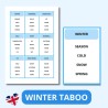 Taboo winter edition  – zabawa i nauka słówek angielskich w temacie zimy